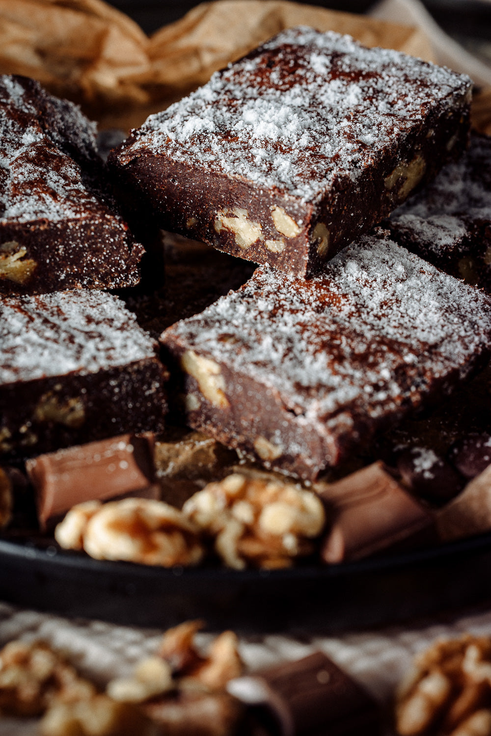 Luxury Chocolate &amp; Walnut Brownies - Wilfreds Bakes